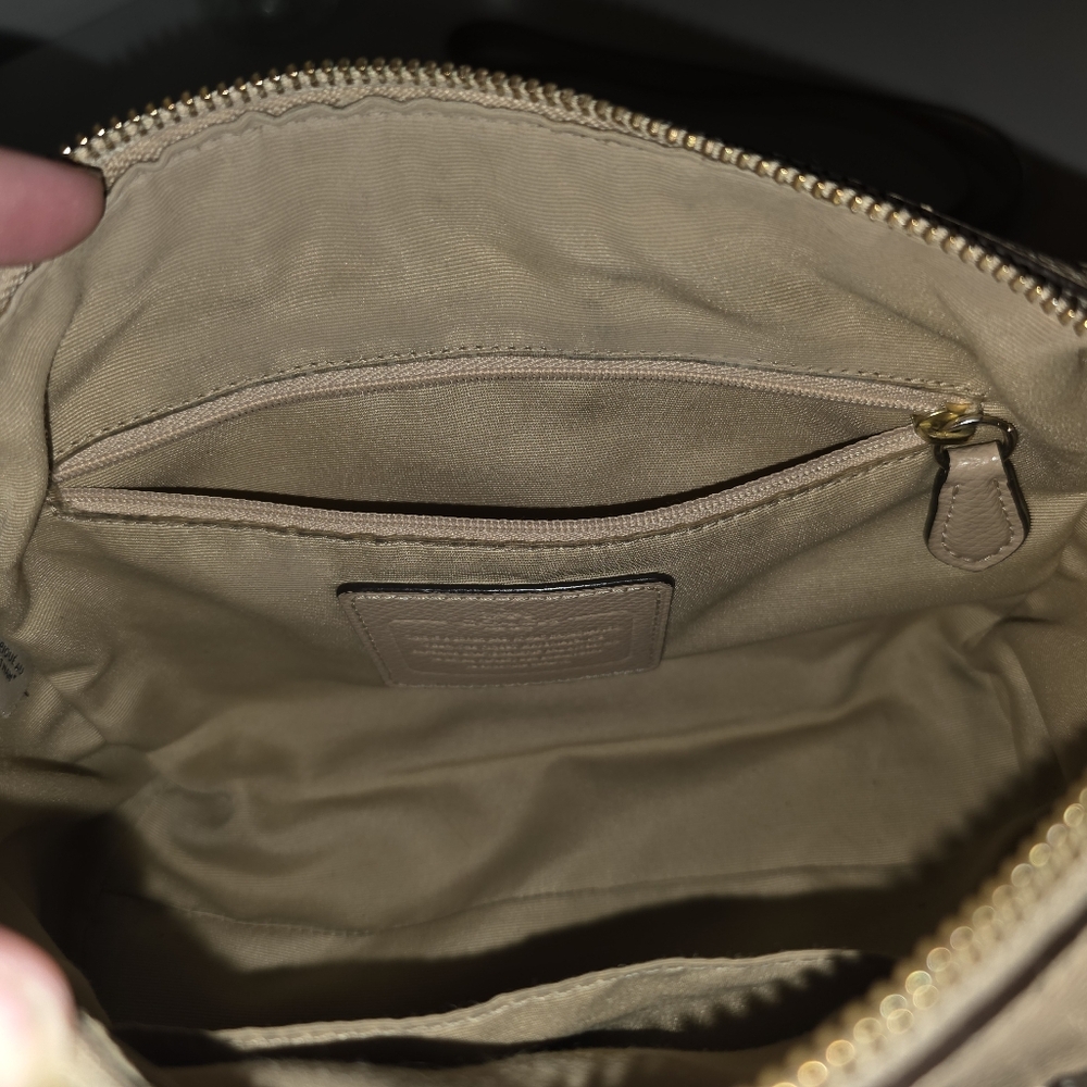 Coach Beige Leather Satchel - Picture 14 of 16